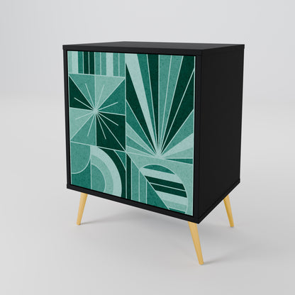 Credenza HARMONIC GRID a 1 anta con finitura nera