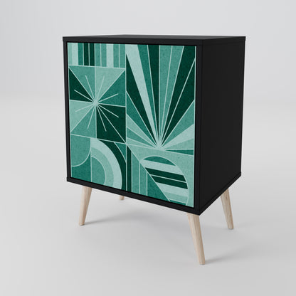 Credenza HARMONIC GRID a 1 anta con finitura nera