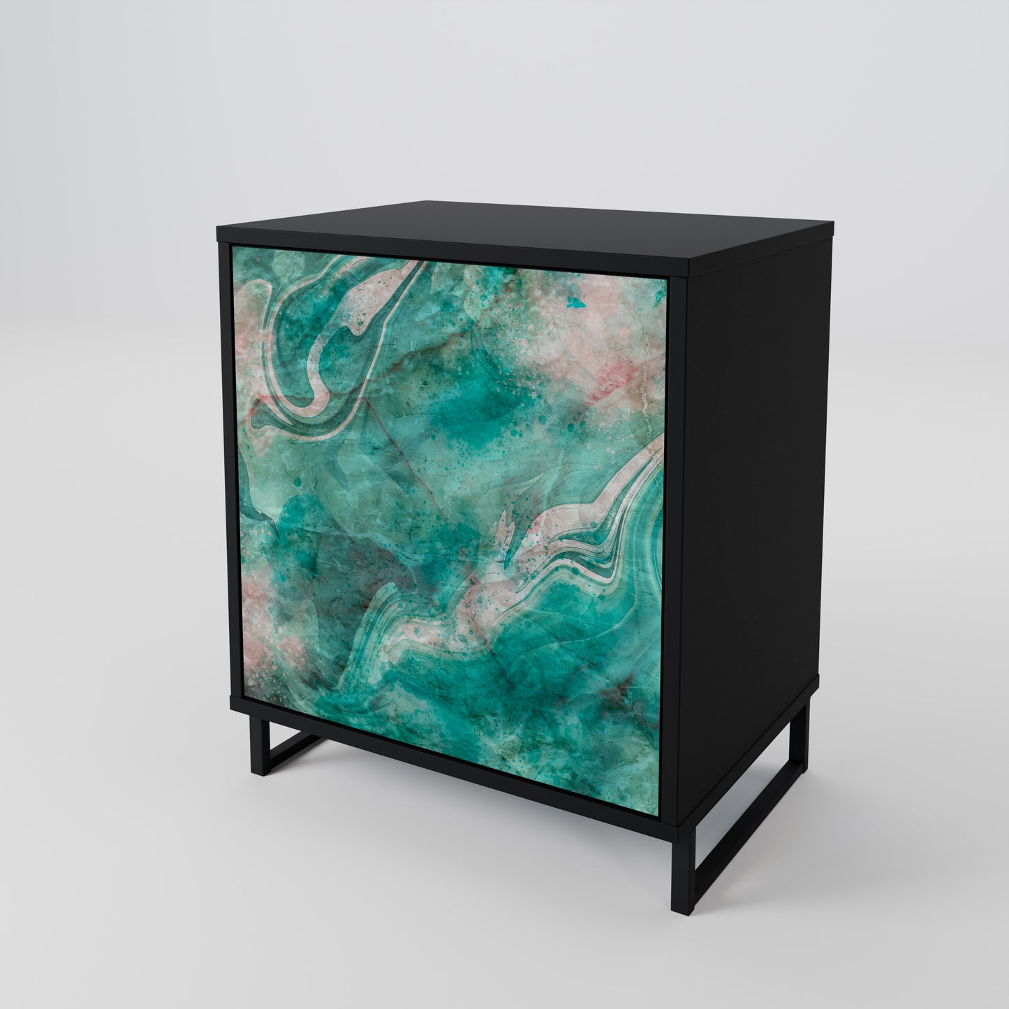 Credenza ABSTRACT ALCHEMY a 1 anta con finitura nera