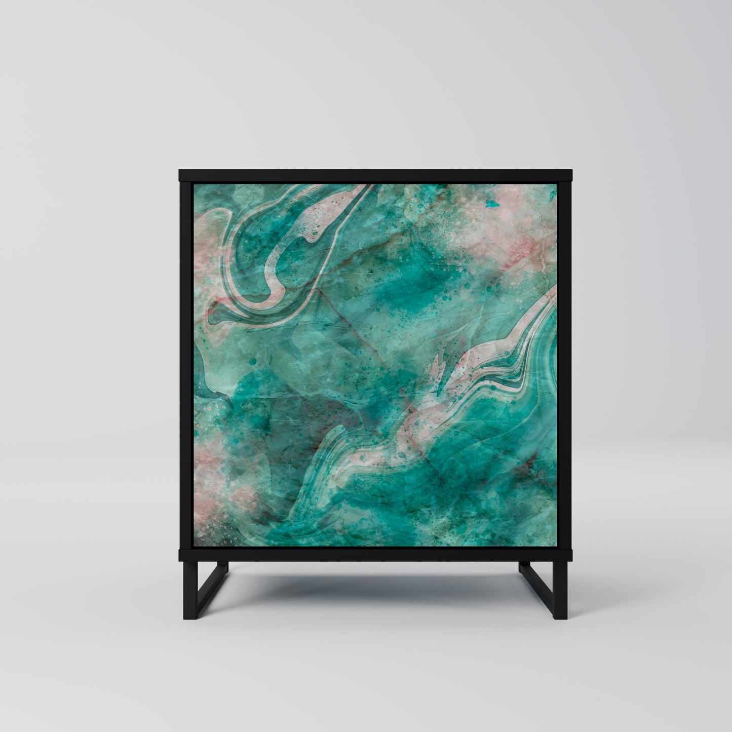 Credenza ABSTRACT ALCHEMY a 1 anta con finitura nera