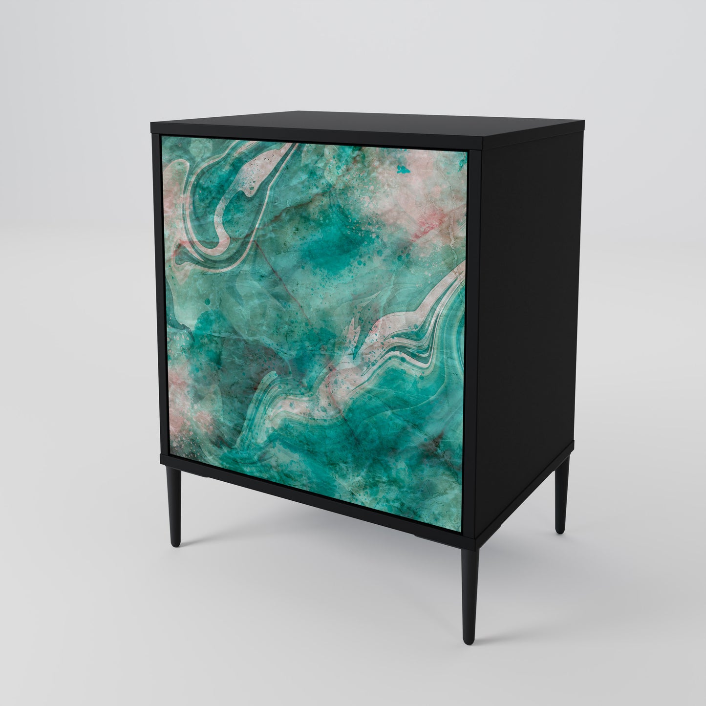 Credenza ABSTRACT ALCHEMY a 1 anta con finitura nera