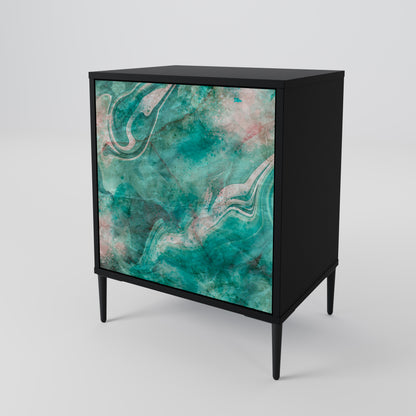 Credenza ABSTRACT ALCHEMY a 1 anta con finitura nera
