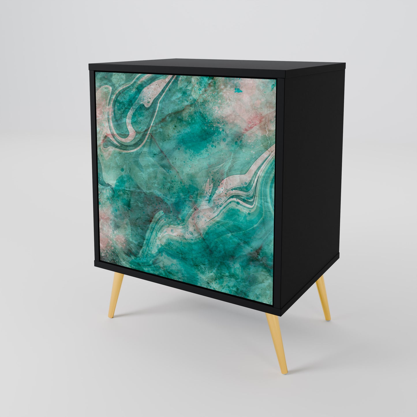 Credenza ABSTRACT ALCHEMY a 1 anta con finitura nera