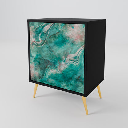 Credenza ABSTRACT ALCHEMY a 1 anta con finitura nera