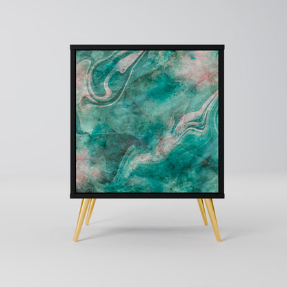 Credenza ABSTRACT ALCHEMY a 1 anta con finitura nera