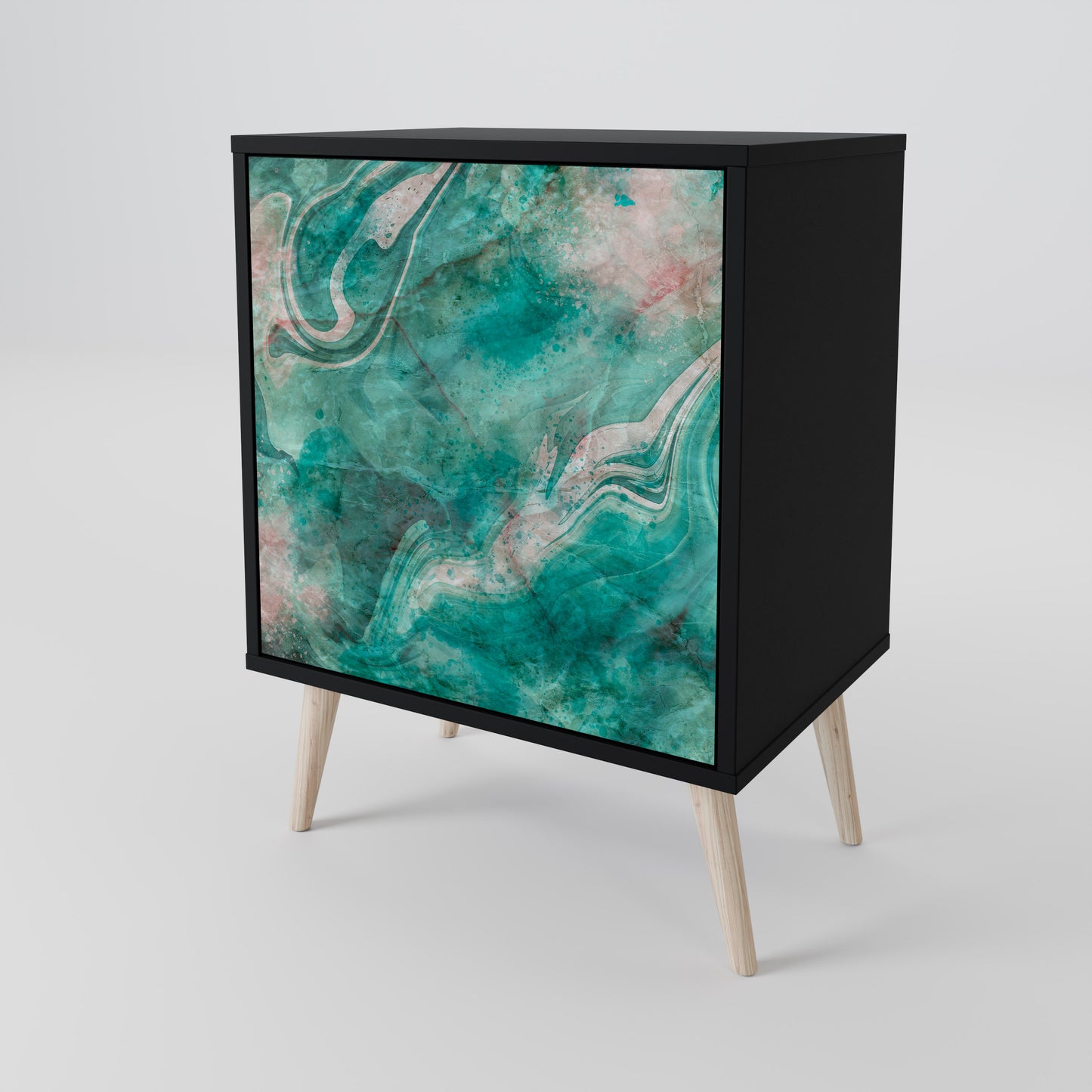 Credenza ABSTRACT ALCHEMY a 1 anta con finitura nera