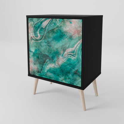 Credenza ABSTRACT ALCHEMY a 1 anta con finitura nera
