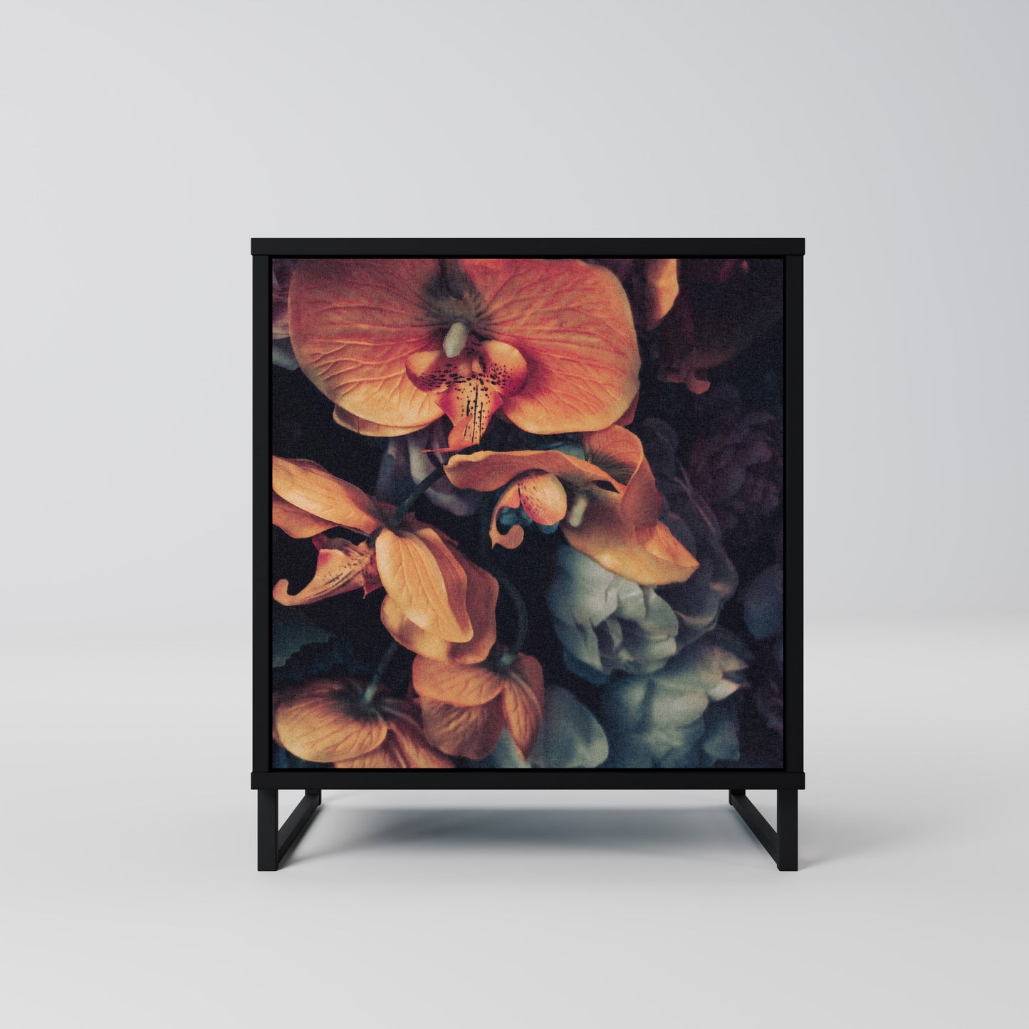 NEVERENDING BLOOM 1-Door Sideboard in Black Finish