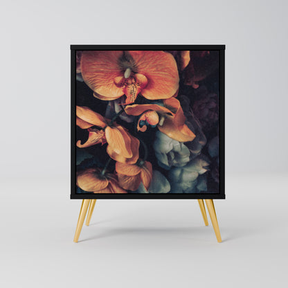 NEVERENDING BLOOM 1-Door Sideboard in Black Finish