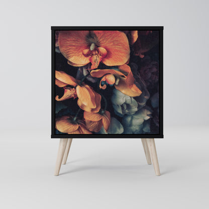 NEVERENDING BLOOM 1-Door Sideboard in Black Finish