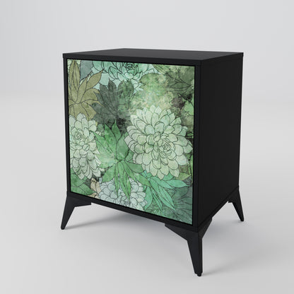 SUCCULENT CLUSTER 1-Door Sideboard in Black Finish