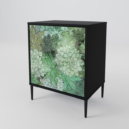 SUCCULENT CLUSTER 1-Door Sideboard in Black Finish