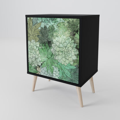 SUCCULENT CLUSTER 1-Door Sideboard in Black Finish