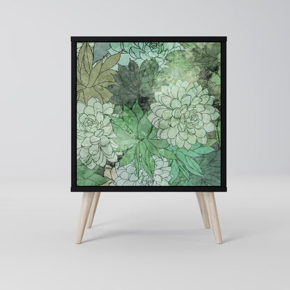 SUCCULENT CLUSTER 1-Door Sideboard in Black Finish