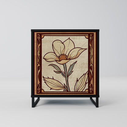 Credenza TIMELESS FLORA a 1 anta con finitura nera