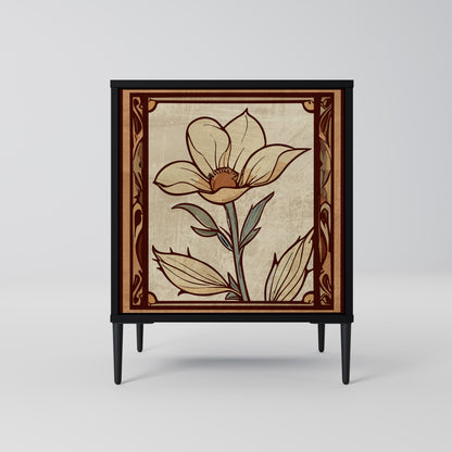 Credenza TIMELESS FLORA a 1 anta con finitura nera