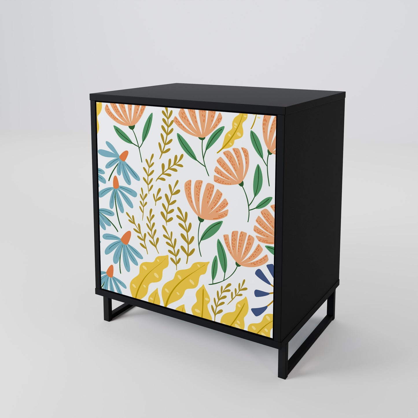 HELLO SPRING 1-Door Sideboard in Black Finish