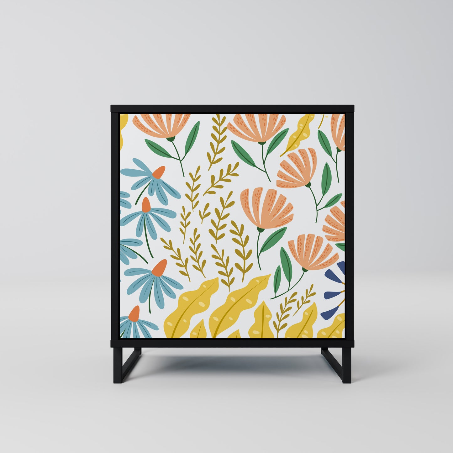 HELLO SPRING 1-Door Sideboard in Black Finish