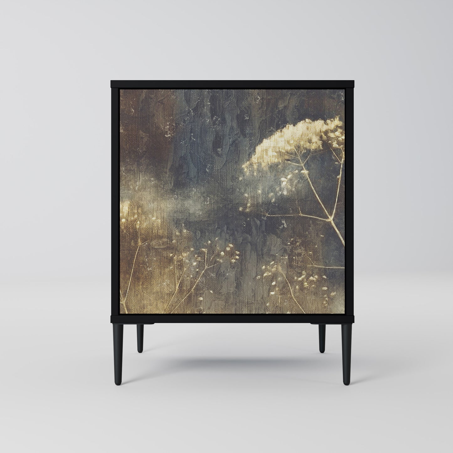 GENTLE POWER 1-Door Sideboard in Black Finish