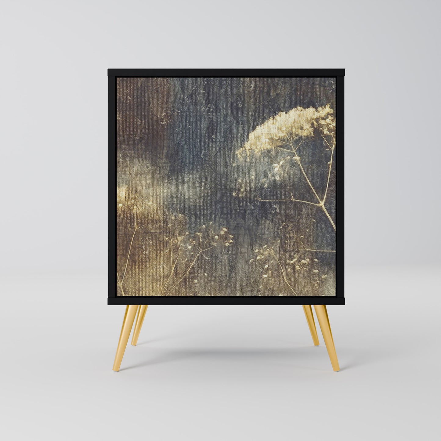 GENTLE POWER 1-Door Sideboard in Black Finish