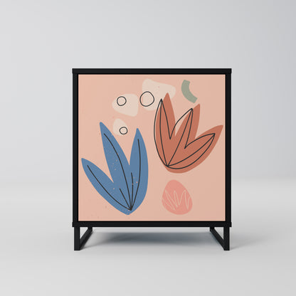 PASTEL DESTINY 1-Door Sideboard in Black Finish