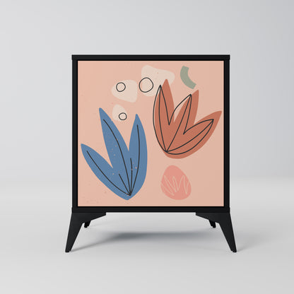 PASTEL DESTINY 1-Door Sideboard in Black Finish