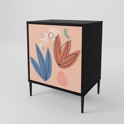 PASTEL DESTINY 1-Door Sideboard in Black Finish