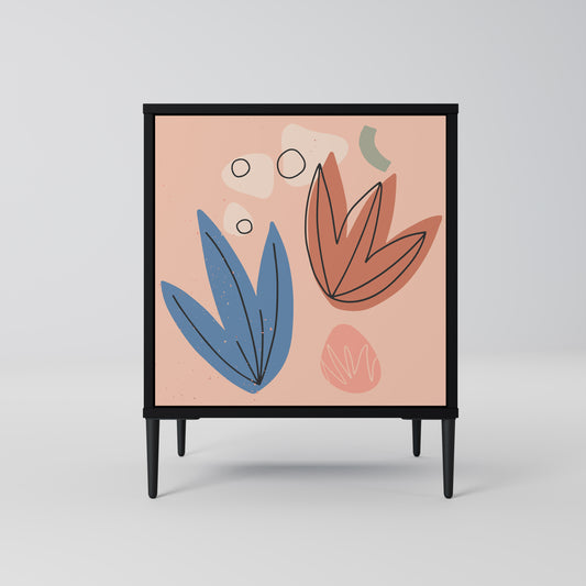 PASTEL DESTINY 1-Door Sideboard in Black Finish