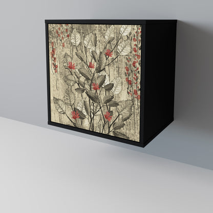 HERBAL GRACE 1-Door Sideboard in Black Finish