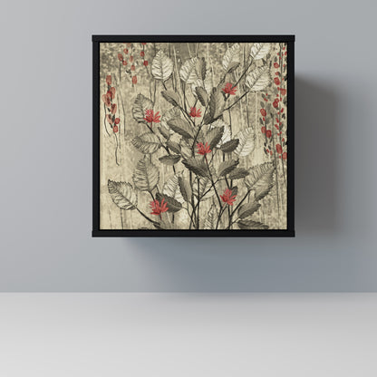 HERBAL GRACE 1-Door Sideboard in Black Finish