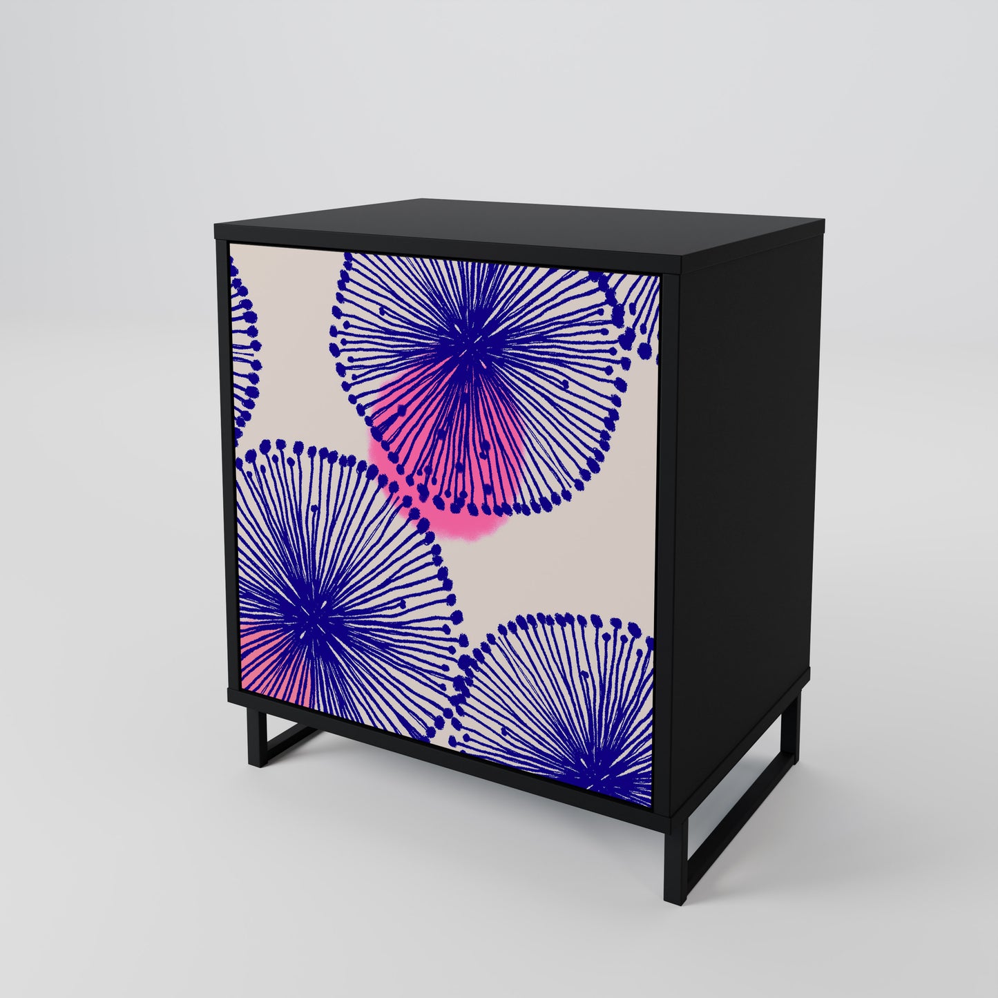 Credenza MAGIC NATURE a 1 anta con finitura nera