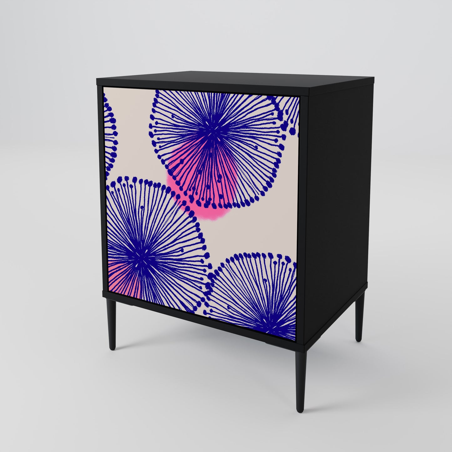 Credenza MAGIC NATURE a 1 anta con finitura nera