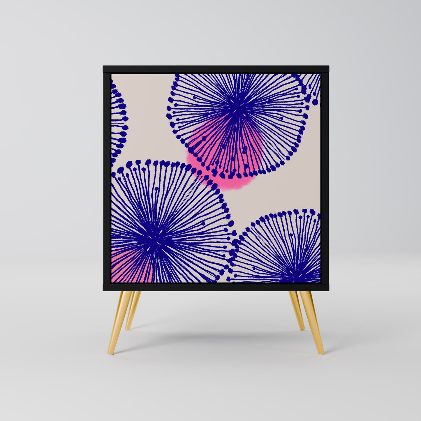 Credenza MAGIC NATURE a 1 anta con finitura nera