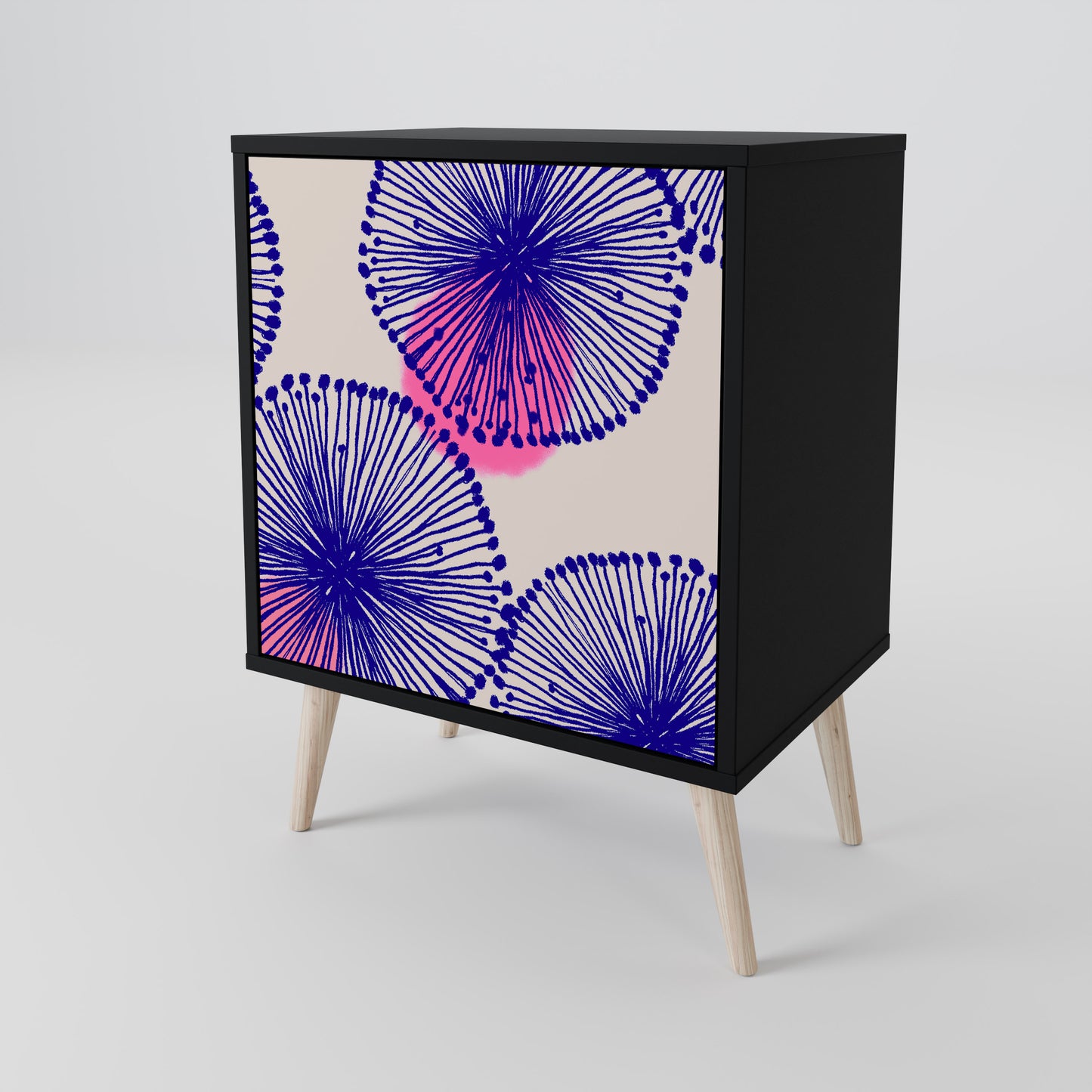 Credenza MAGIC NATURE a 1 anta con finitura nera