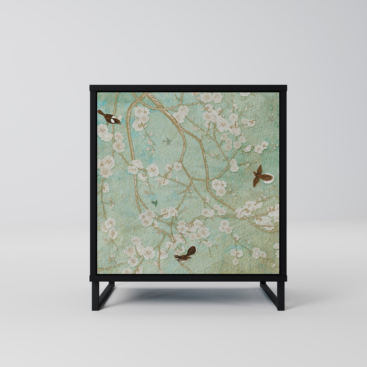 Credenza BLOOMING CHARM a 1 anta con finitura nera