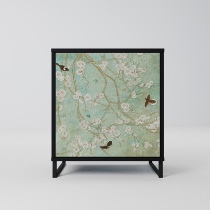 Credenza BLOOMING CHARM a 1 anta con finitura nera