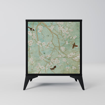 Credenza BLOOMING CHARM a 1 anta con finitura nera