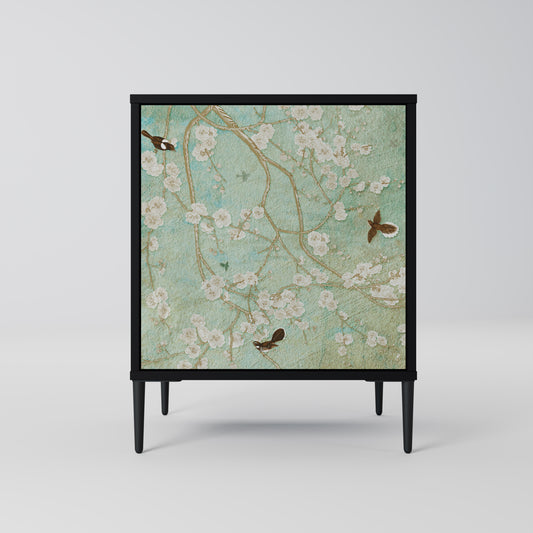 Credenza BLOOMING CHARM a 1 anta con finitura nera