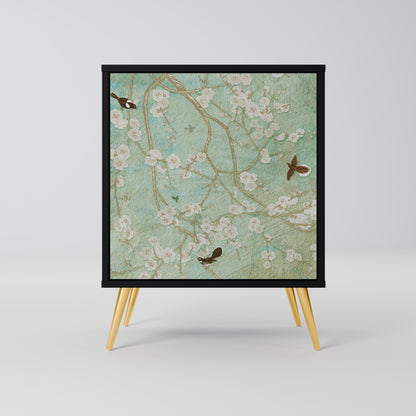 Credenza BLOOMING CHARM a 1 anta con finitura nera