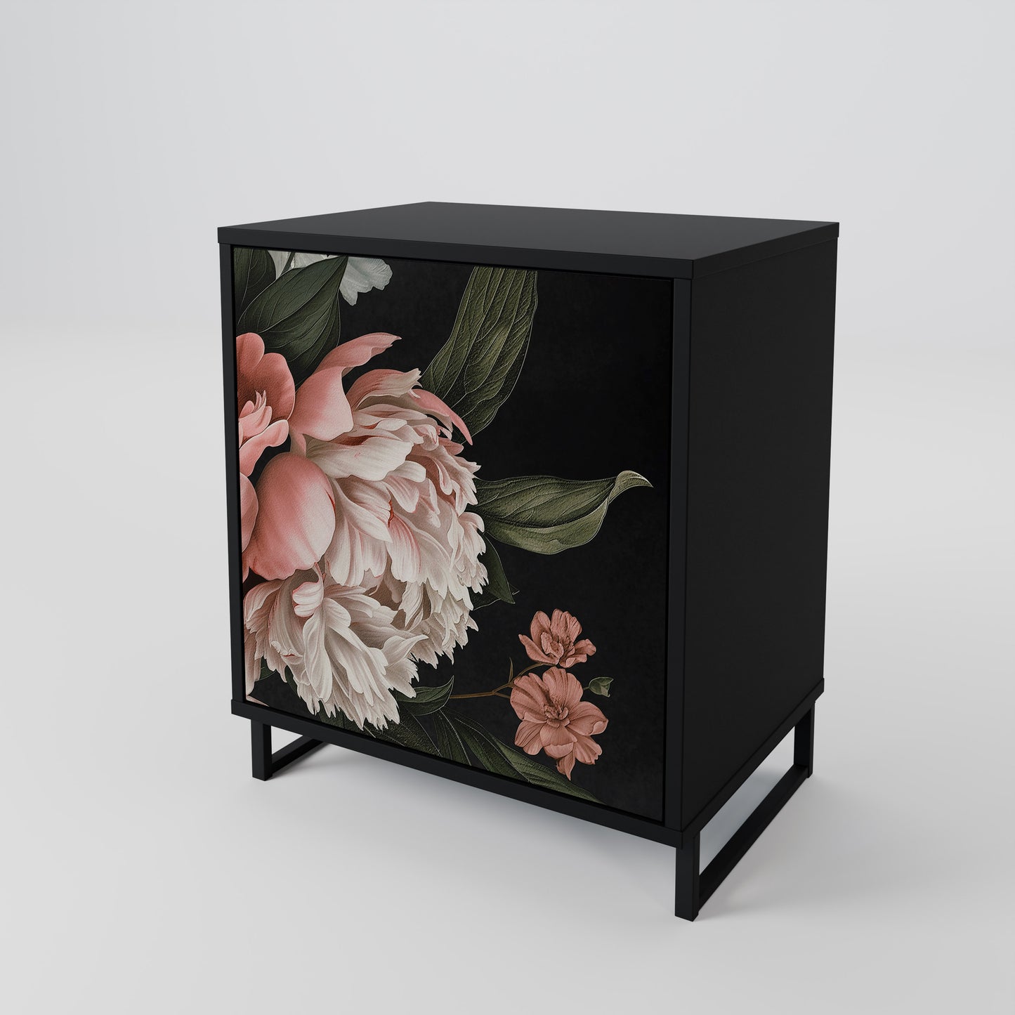 LUSH ELEGANCE 1-Door Sideboard in Black Finish