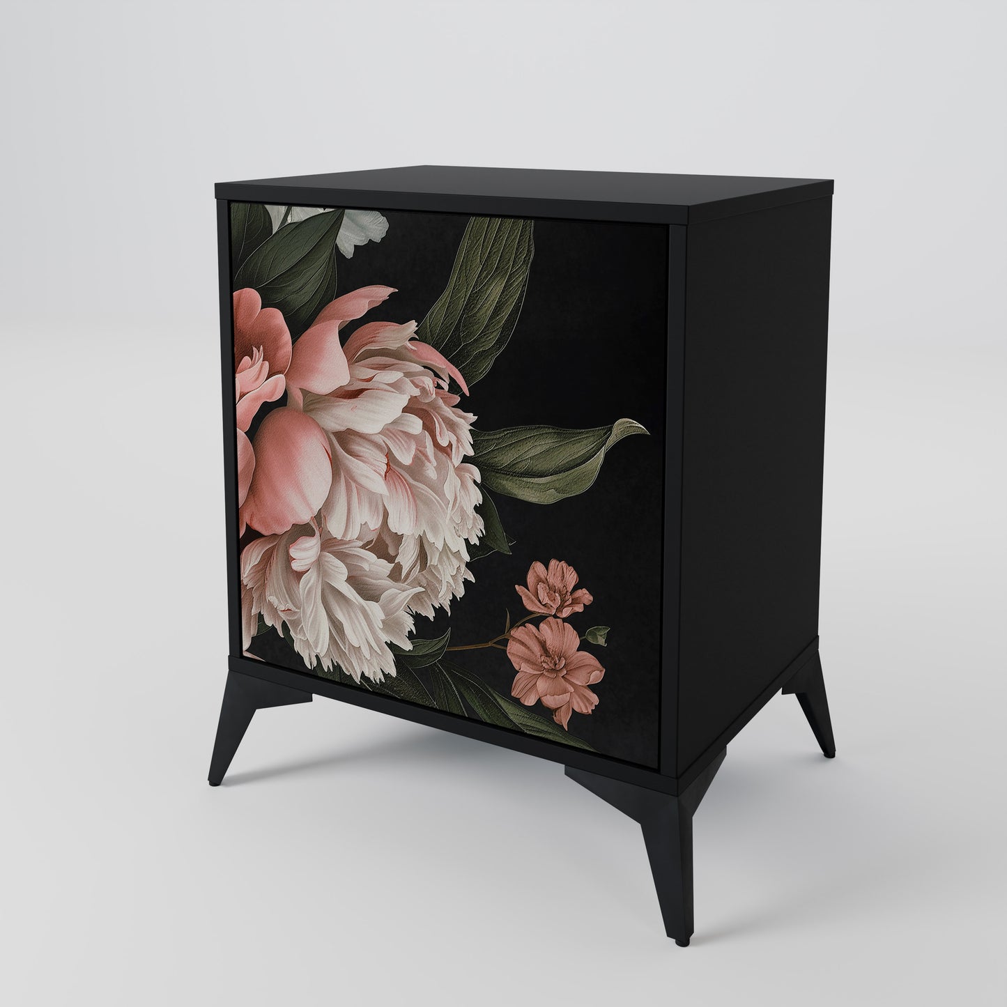 LUSH ELEGANCE 1-Door Sideboard in Black Finish