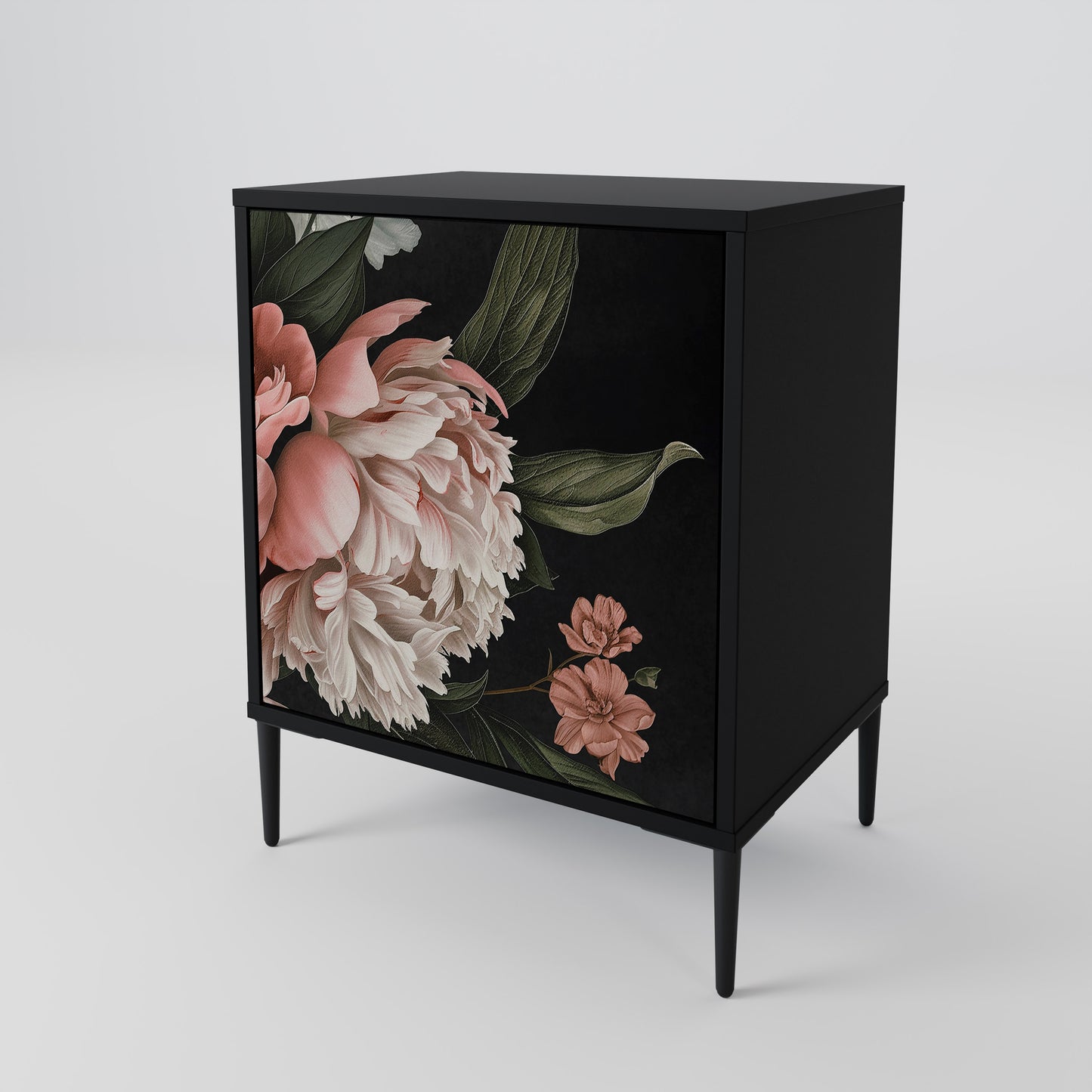 LUSH ELEGANCE 1-Door Sideboard in Black Finish