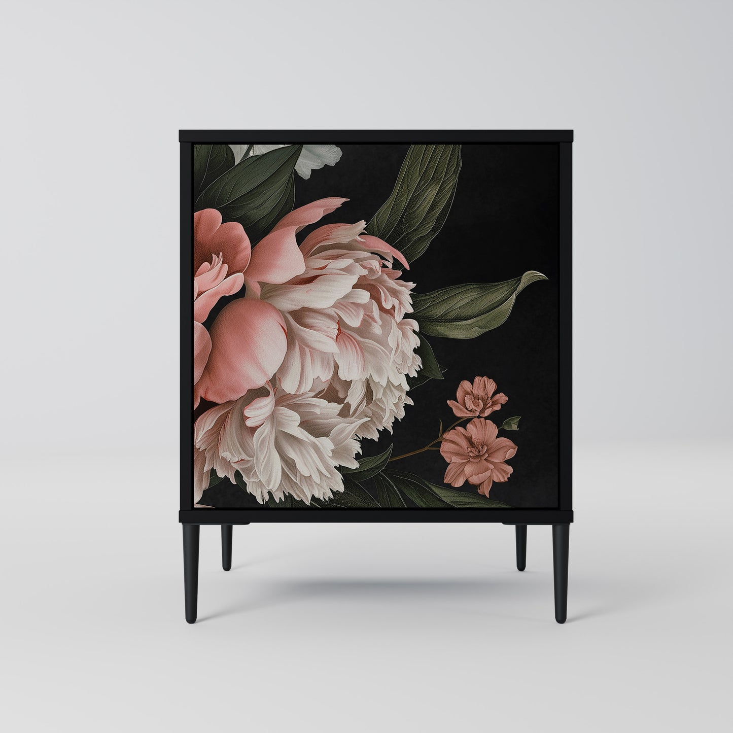 LUSH ELEGANCE 1-Door Sideboard in Black Finish