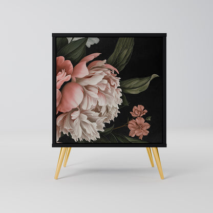 LUSH ELEGANCE 1-Door Sideboard in Black Finish