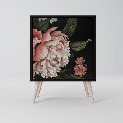 LUSH ELEGANCE 1-Door Sideboard in Black Finish