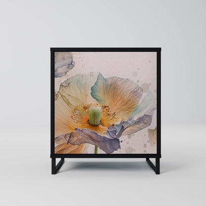 Credenza SOFTEN POPPY a 1 anta con finitura nera