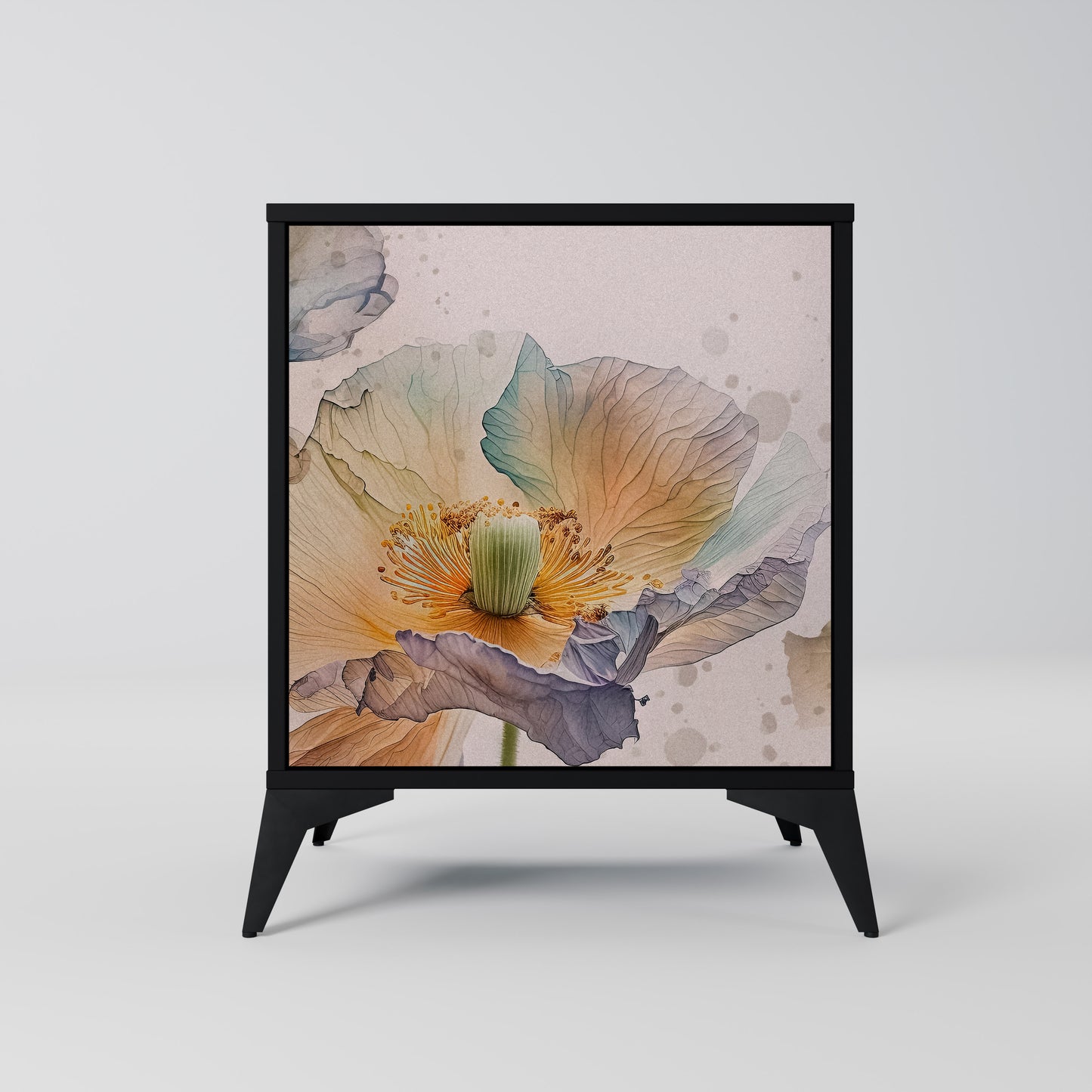 Credenza SOFTEN POPPY a 1 anta con finitura nera