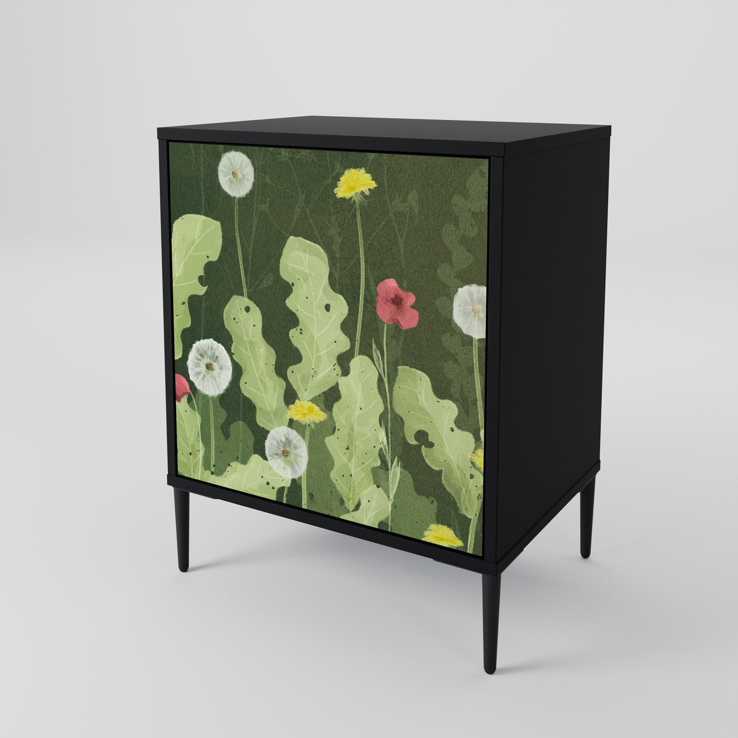 DANDELION AMUSE 1-Door Sideboard in Black Finish
