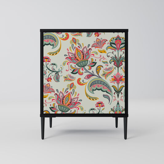 ORGANIC FOLKLORE 1-Door Sideboard in Black Finish