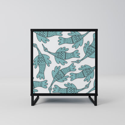 WATERSPOUT SONGIBIRD 1-Door Sideboard in Black Finish